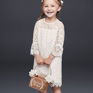 David’s Bridal Lace Flower Girl Dress, Size 10